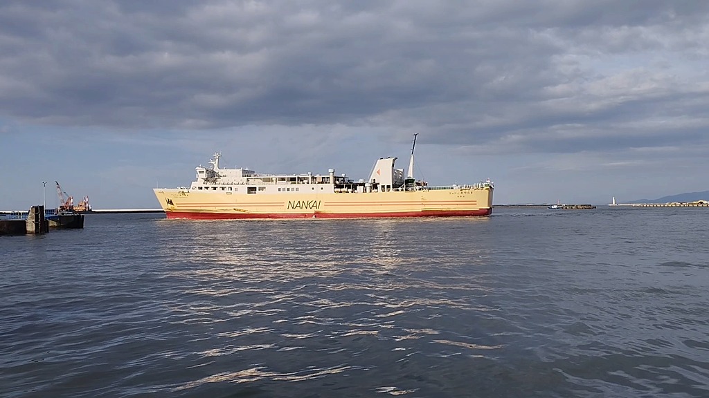 南海フェリーが海に浮いている